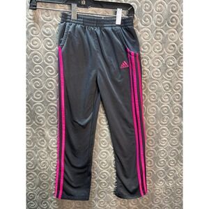 Adidas Girls Black Pink Track Pants Athletic Joggers Size 6X